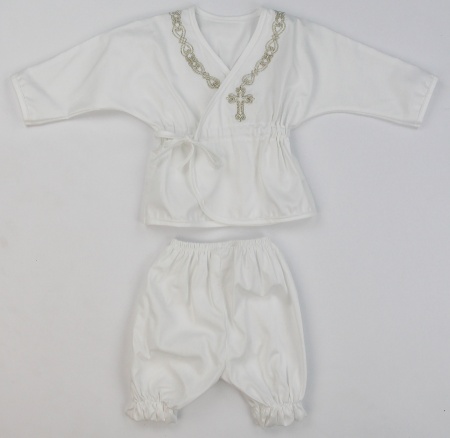 15041 Комплект крестильный для мальчика (рубашка и понталоны)